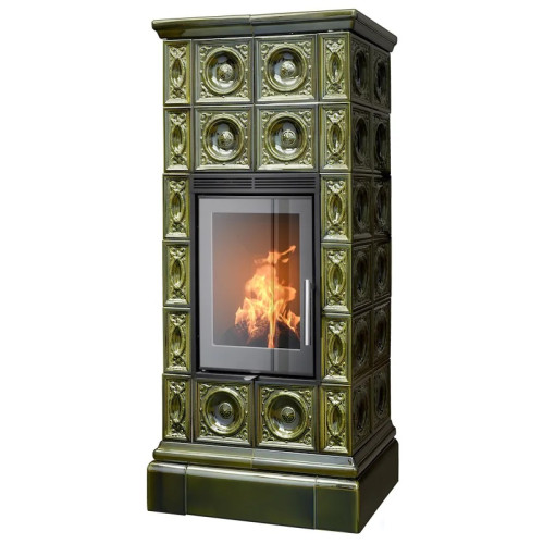 Kachlová Krbová kamna ABX Venezia exklusive L, Zelená